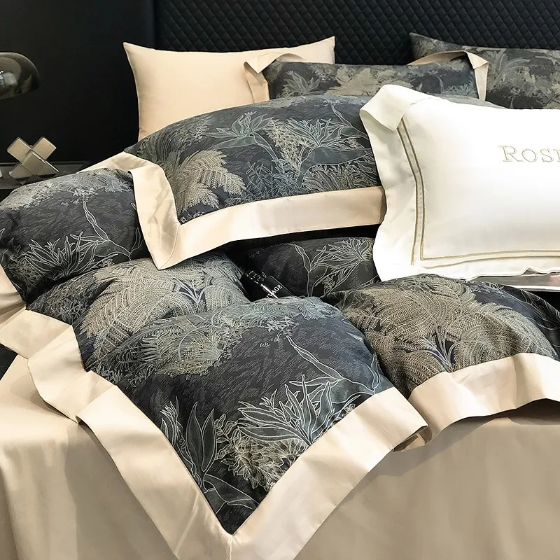 Bettwäsche aus ägyptischer Baumwolle (1000 TC) – Schwarz – Wiesenhof